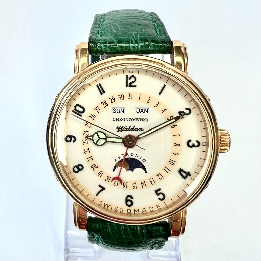 Waldan Automatic 39mm Chronometer Austronic Moonphase 18k Rose Gold Watch